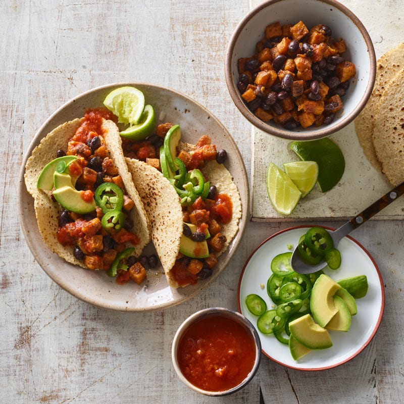 Photo of Sweet potato and black bean tacos by WW