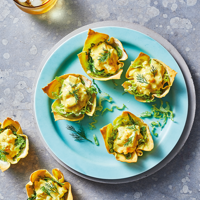 curried egg wonton cups