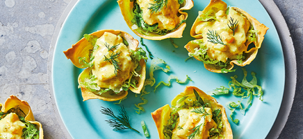 Rebecca's curried egg wonton cups
