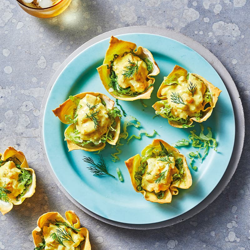 curried egg wonton cups