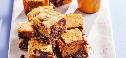 Vic's chocolate caramel nut blondies
