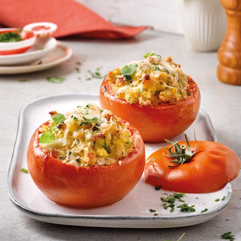Gefüllte Ofentomaten mit Putenhack