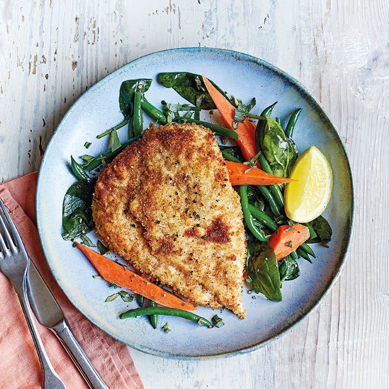 Hähnchenschnitzel mit Estragon-Gemüse