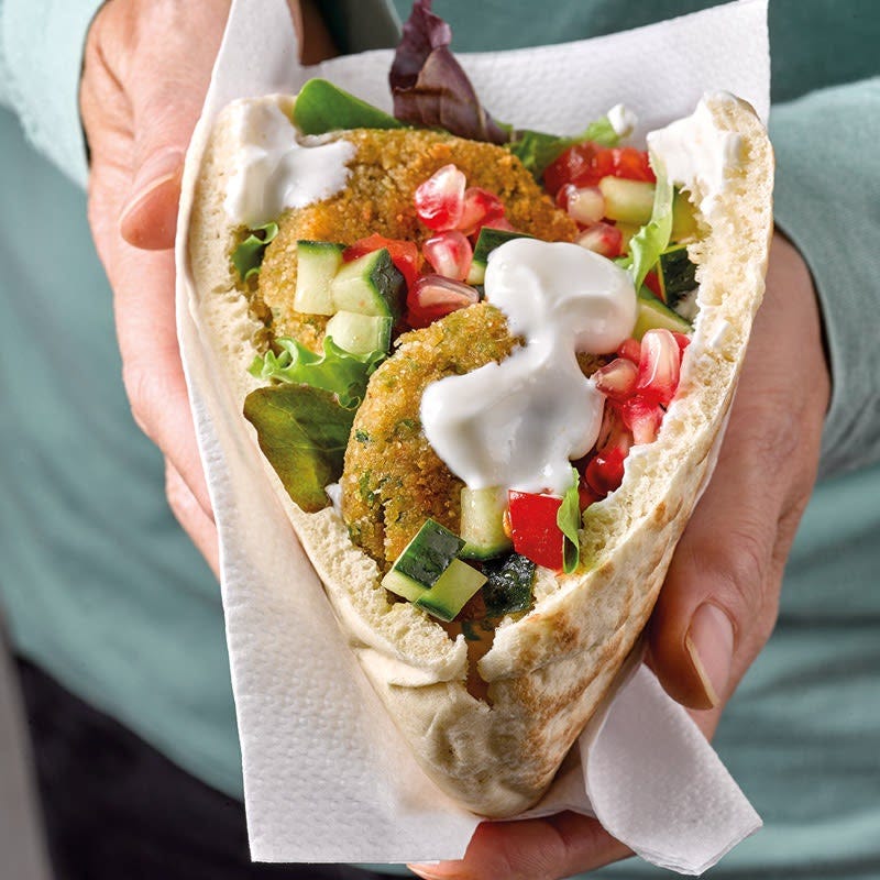 Falafelpita mit Granatapfel