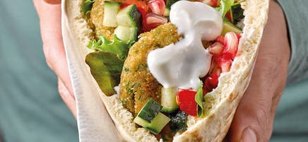 Falafelpita mit Granatapfel