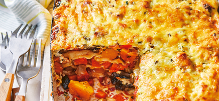 Rebecca's bacon and vegetable lasagne