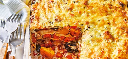 Rebecca's bacon and vegetable lasagne