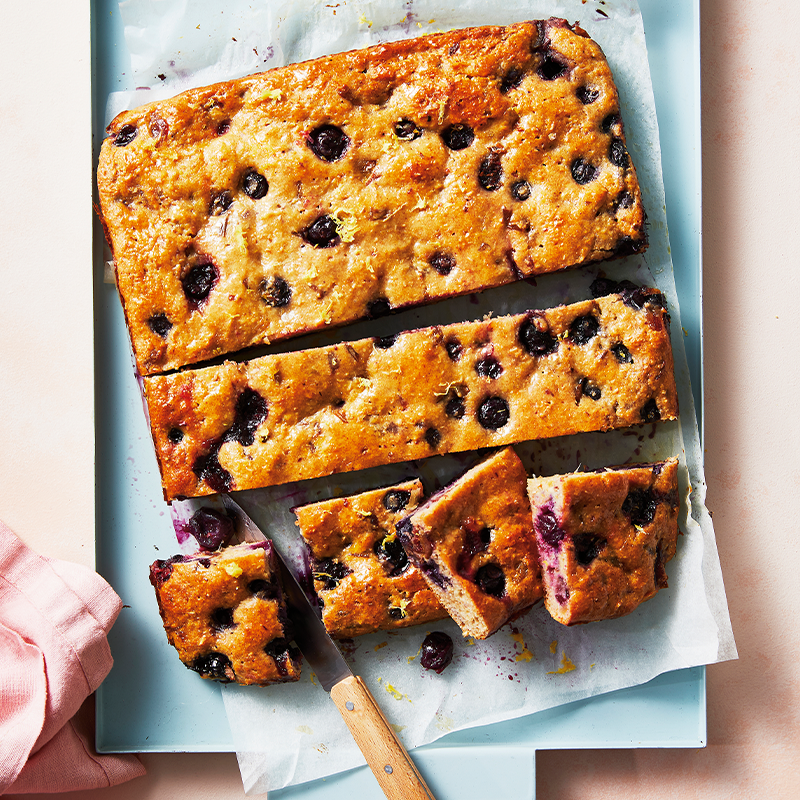 lemon and blueberry syrup cake
