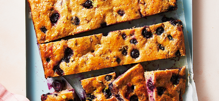 Rebecca's lemon and blueberry syrup cake