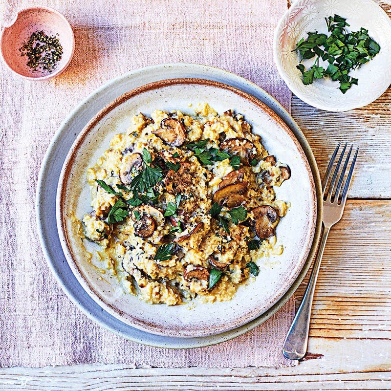 Blumenkohlrisotte mit Pilzen