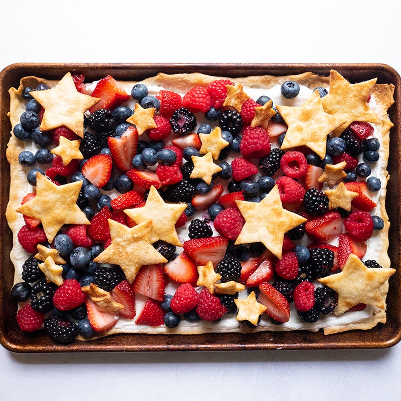 Red, white, and blue yogurt-berry tart