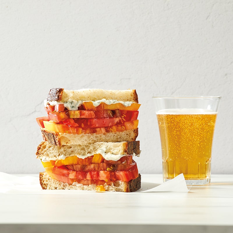 Heirloom Tomato Sandwiches with Basil Mayo