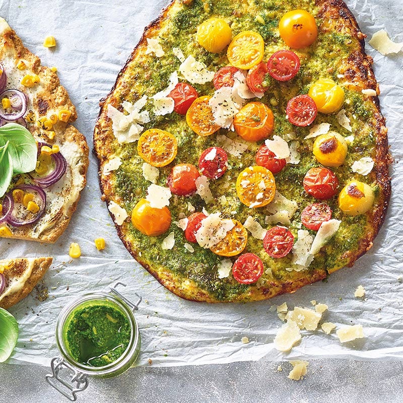 Blumenkohl-Pesto-Pizza