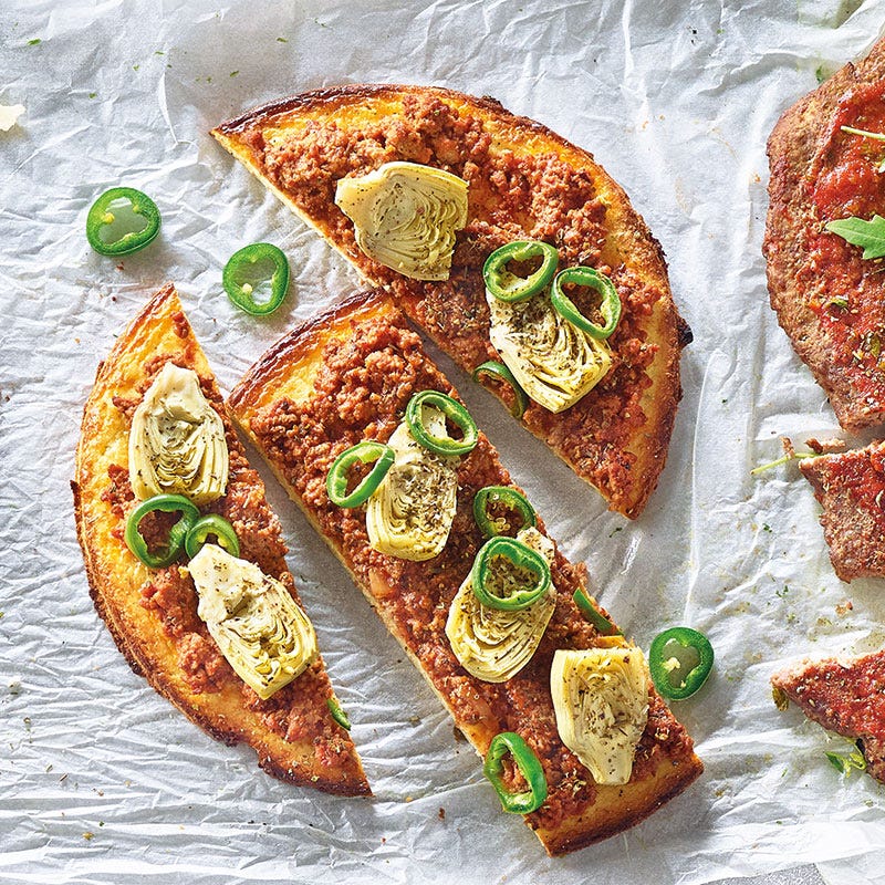 Mandel-Artischocken-Pizza