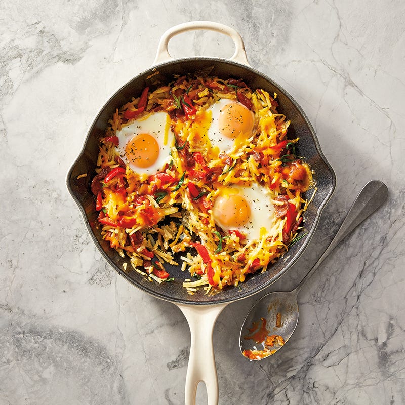 Grilled Skillet Hash with Eggs