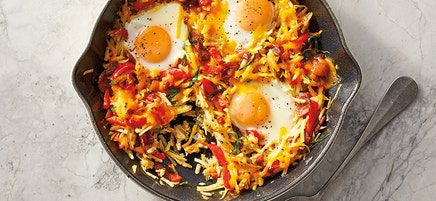 Grilled Skillet Hash with Eggs