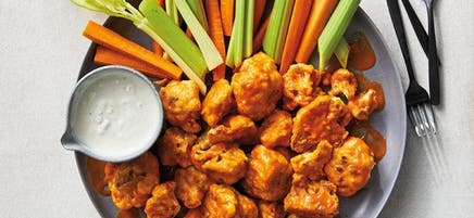 Buffalo Cauliflower Bites with Blue Cheese