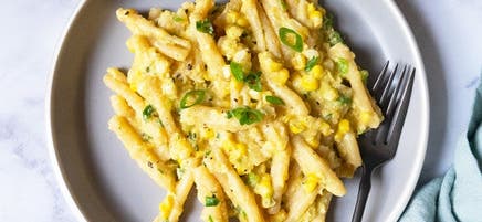 Creamy fresh corn pasta