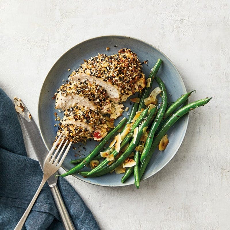 Photo de Poulet tout garni farci au fromage à la crème aux oignons verts par WW