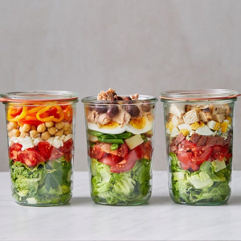 Photo de Salade grecque hachée en pot Mason par WW