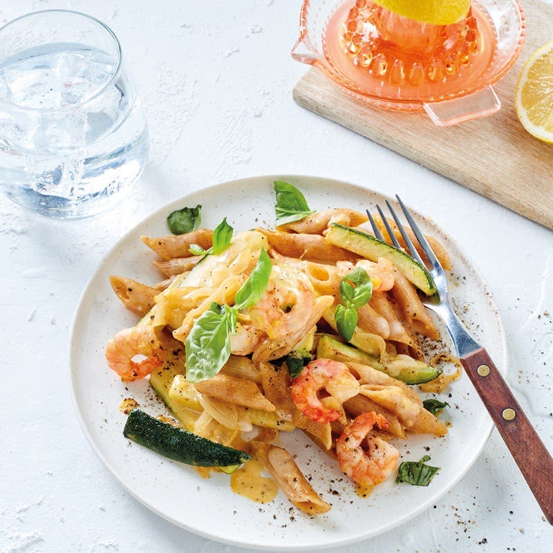 Knoblauch-Zitronen-Pasta mit Garnelen