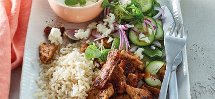 Gyros avec riz et salade