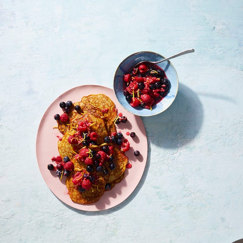 Photo of Banana pancakes with maple-berry syrup by WW