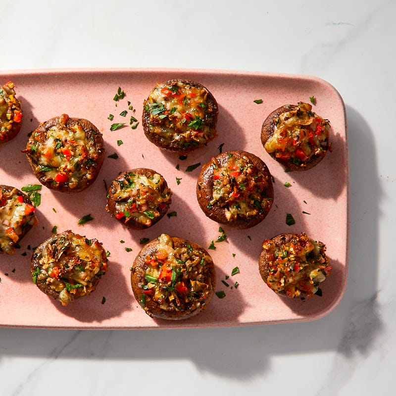 Air fried-stuffed mushrooms by Millie Peartree