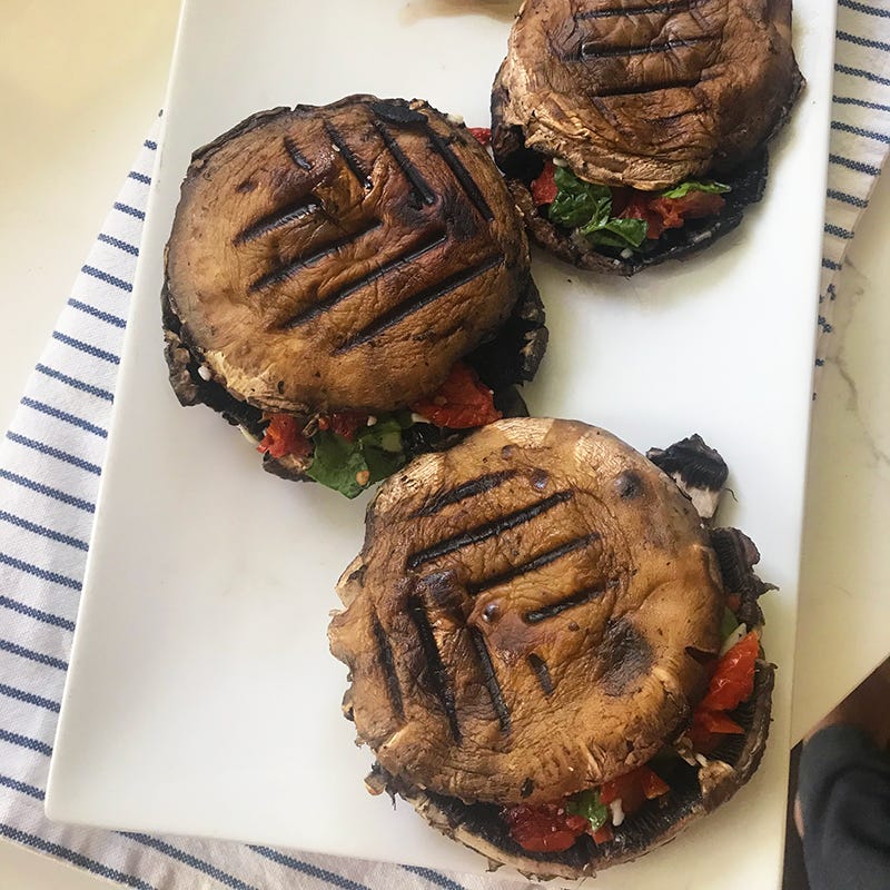 Photo of Spinach, Tomato, and Mozzarella Mushroom “Paninis” by Millie Peartree by WW