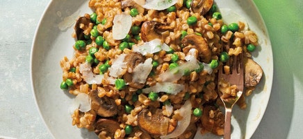 Instant Pot® Farro Risotto with Mushrooms & Peas