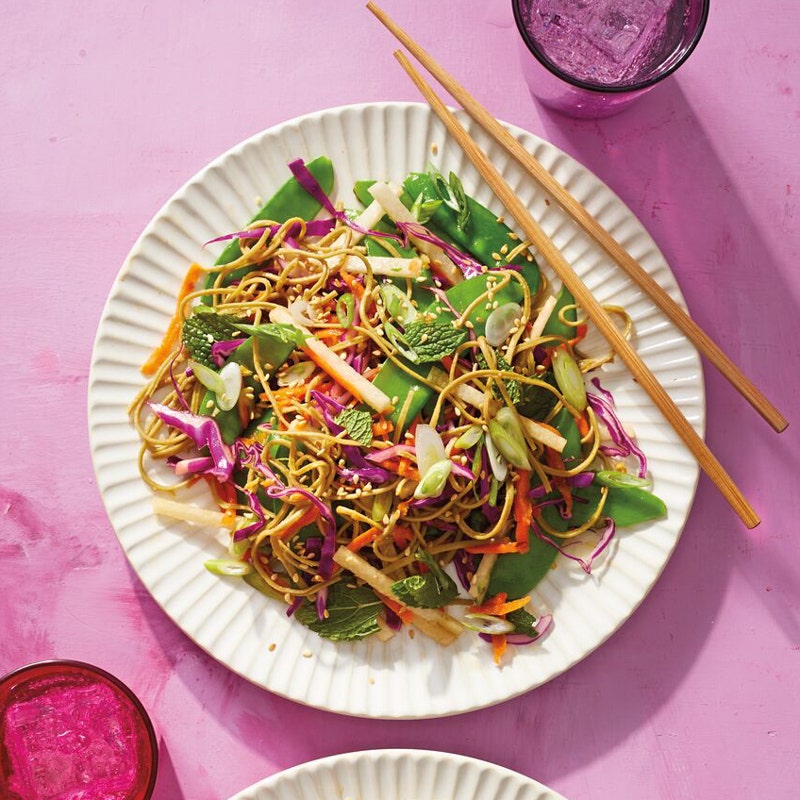 Rainbow Noodle Salad with Lime Dressing