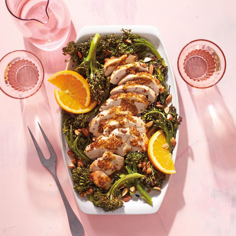 Maple-Mustard Roast Turkey Tenderloin with Broccolini