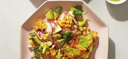 Cilantro-Marinated Chicken with Avocado and Corn Salad