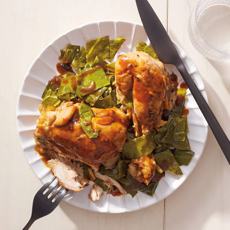 Braised Chicken Adobo with Greens