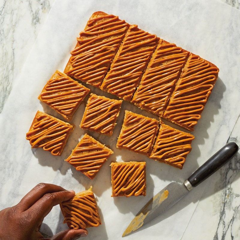 Apple Squares with Peanut Butter Glaze