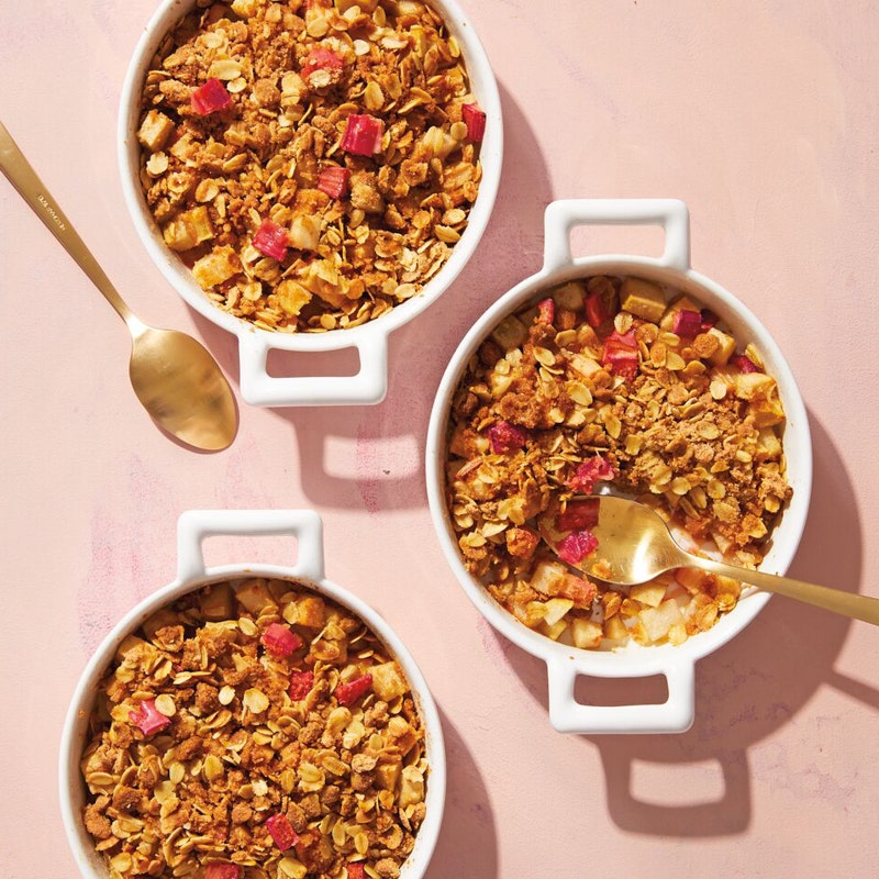 Individual Pear & Rhubarb Crisps