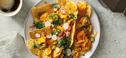 Scrambled egg chilaquiles