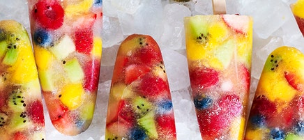 Coconut and fruit ice pops