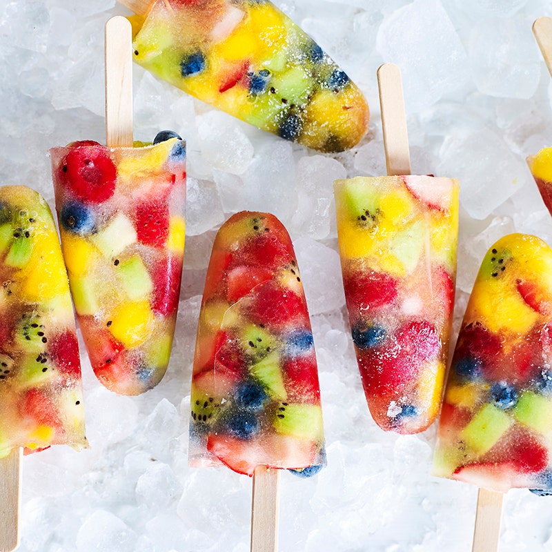 Coconut and fruit ice pops