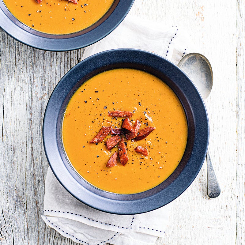 ViktVäktarna - Butternutsoppa med chipotle och chorizo