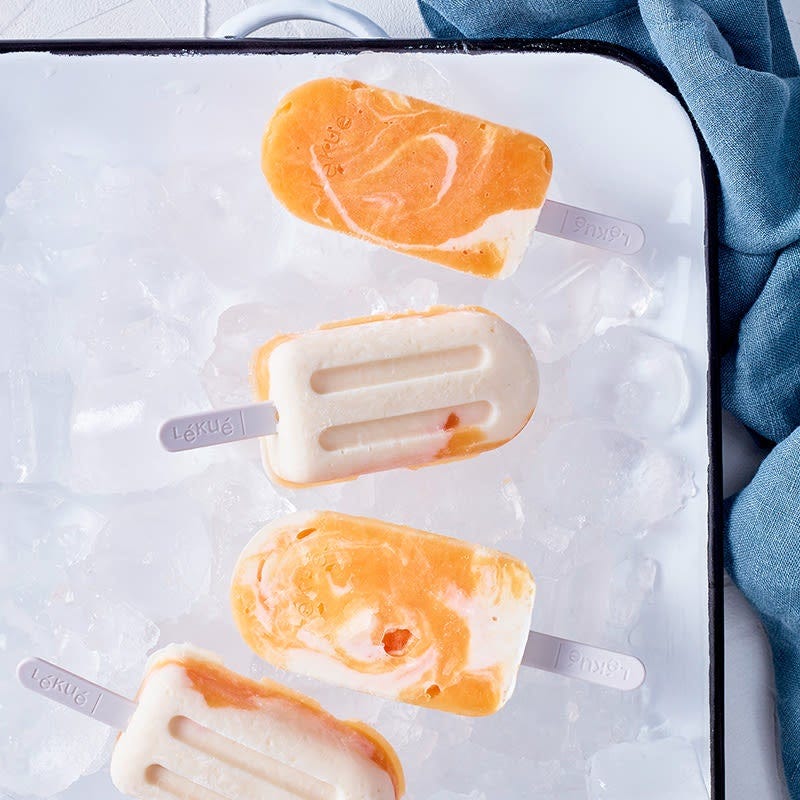 Papaya-Swirl-Glace am Stiel