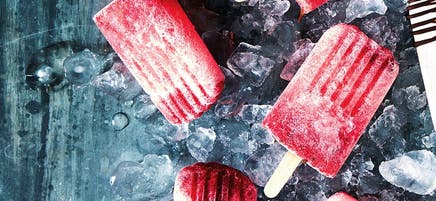 Glace framboise-menthe