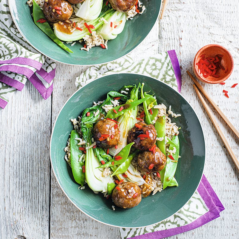 ViktVäktarna - Hoisinkycklingbullar med ris