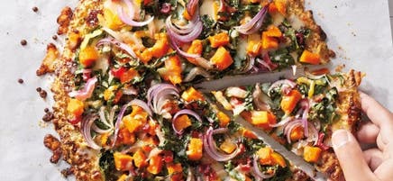 Cauliflower Crust Pizza with Fall Veggies