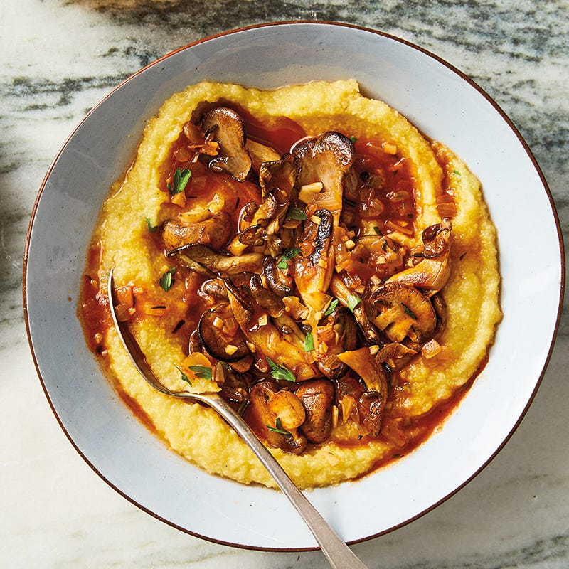 Skillet Mushroom Ragout with Polenta