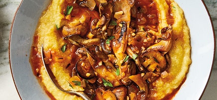 Skillet Mushroom Ragout with Polenta