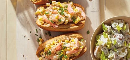 Pain farci de crevettes et de maïs