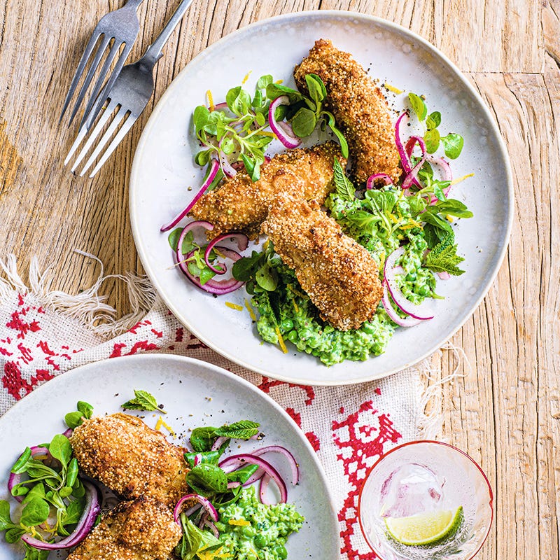 ViktVäktarna - Quinoapanerad torsk med ricottaärter