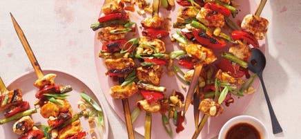 Kung Pao Chicken Skewers