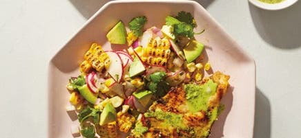 Cilantro-Marinated Chicken with Avocado & Corn Salad